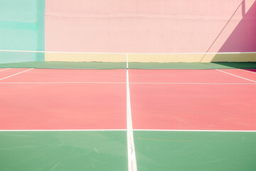 Vintage Retro Racketball Tennis Court  - 785926829