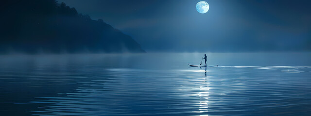Mystic Waters: Moonlit Paddleboarding