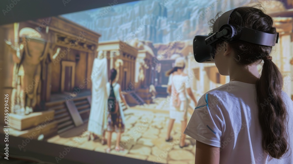 Poster students delve into ancient civilizations through mixed-reality technology in a dynamic virtual clas