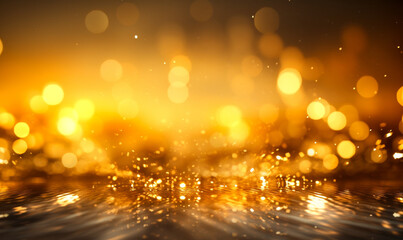Radiant Glimmer: A Dazzling Dance of Golden Sparkles Against a Luminous Backdrop