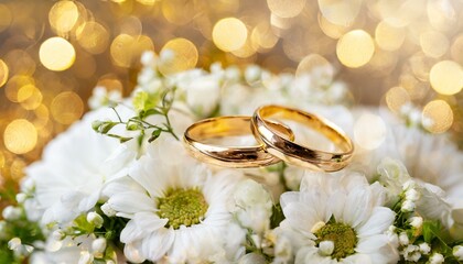 Obraz na płótnie Canvas wedding symbols two golden weading rings