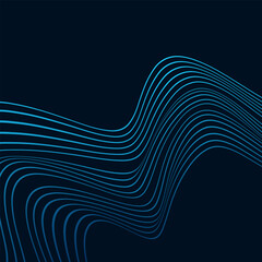 ILLUSTRATION ABSTRACT COLORFUL BLUE GRADIENT WAVY LINES PATTERN BACKGROUND. COVER DESIGN 