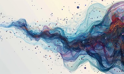 Fototapeta premium An abstract depiction of a stream, symbolizing artificial intelligence, big data, technology, AI, data transfer, data flow, large language models