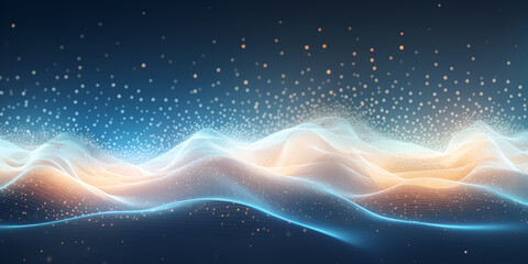 Abstract futuristic background with glowing neon wave lines bokeh for wallpaper posters 
 - obrazy, fototapety, plakaty