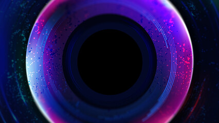 Dark neon circle surround aperture background