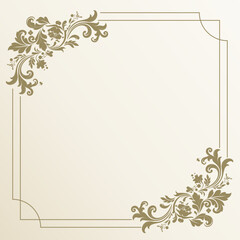Floral frame template symmetric flat classic