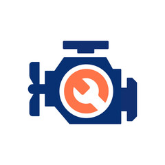 Car engine repair icon on white background. Vector illustration. - 785934864