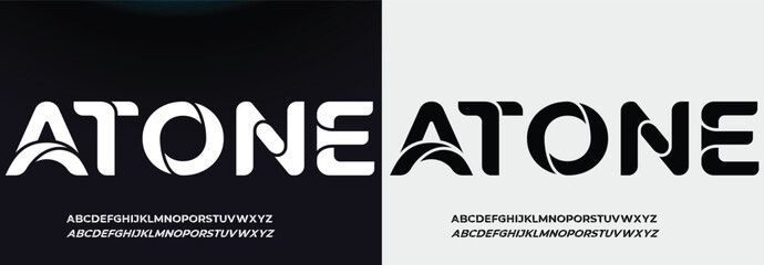 Luxury letter font and tech typeface. Minimal Alphabet set. Creative fonts Logo design for Business.