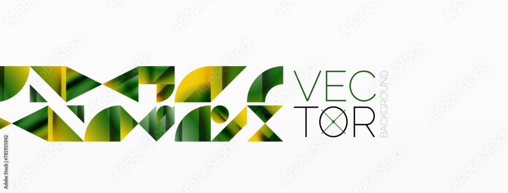 Poster vec tors logo combines geometric shapes like rectangles and circles with stylish font to create a un