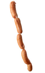 Meat sausages isolated on white background