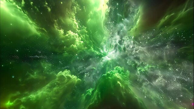 Abstract background with green explosions