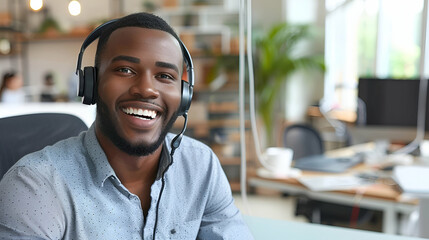 A customer service representative wearing a headset and providing assistance to a customer over the phone exemplifies professionalism clarity delivering, error, system, and customer service concepts.
