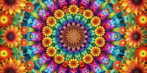 Fototapeta na wymiar floral kaleidoscope, abstract