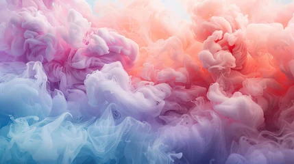 Fotobehang A dreamy abstract background with soft pastel colors resembling fluffy cotton candy © MAY
