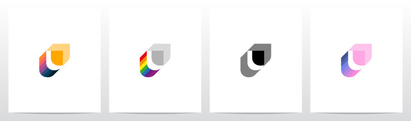 Spectrum Prism Color Letter Initial Logo Design U