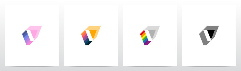 Spectrum Prism Color Letter Initial Logo Design V