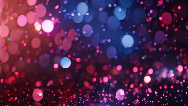 Red blue technology particles bokeh background