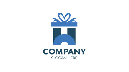 Letter-H gift box logo design