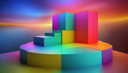 Fototapeta premium graph, finance, 3d, market, progress, financial, stock, finance, design, blocks, play, colorful, brick, shape, 