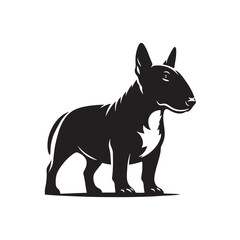 Black Vector Silhouette of a Bull Terrier, Emblem of Loyalty and Strength- Black Bull Terrier vector