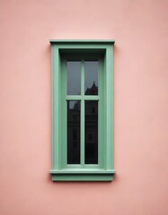 Fototapeta na wymiar A window on a tone on tone background. Concept art.