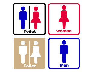 トイレのアイコン　男女　男　女　カラー　1