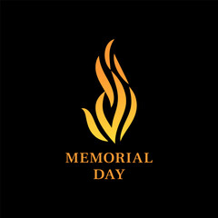 Memorial candle vector icon. Symbol of Memorial Day