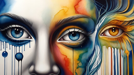 woman with a painted face
