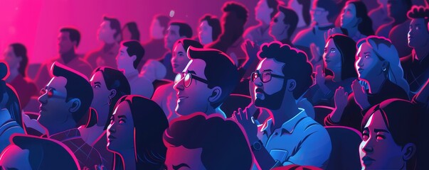 An applauding audience at a theatrical performance, capturing the shared appreciation and excitement.