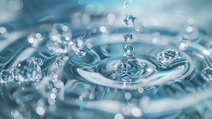 A single drop of water magnified, showcasing the complex arrangement of hydrogen and oxygen atoms.3D rendering