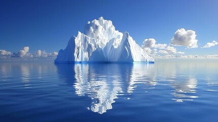 Antarctic iceberg drifting  symbol of climate change and environmental preservation amid ice melt