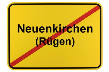 Illustration eines Ortsschildes der Gemeinde Neuenkirchen (Rügen) in Mecklenburg-Vorpommern