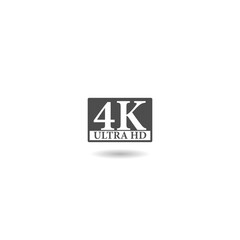 4K ultra HD icon with shadow