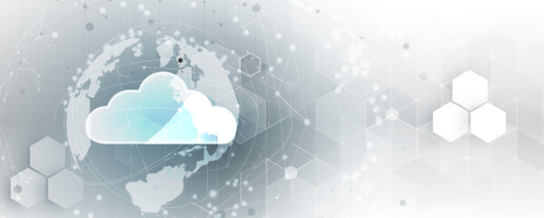 Modern cloud technology. Integrated digital web concept background - 785949897