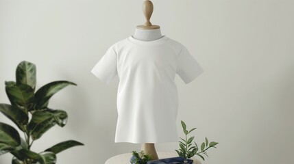 Infants, Baby Summer Short Sleeve White T-Shirt Mockup