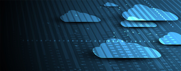 Modern cloud technology. Integrated digital web concept background - 785950003