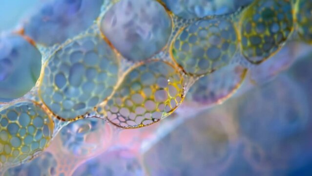 The unique structure of a Euglenoids pellicle a flexible outer layer that helps maintain the cells shape and allows for movement. . AI generation.