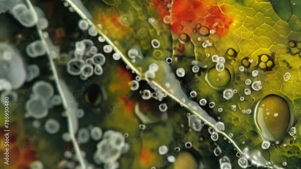 Aufkleber a microscopic image of a biofilm formed by a variety of different types of protozoa coating the surf