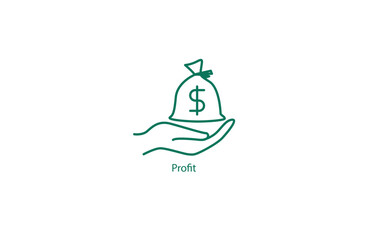 Profit Icon: Vector Illustration Depicting Financial Gain and Success