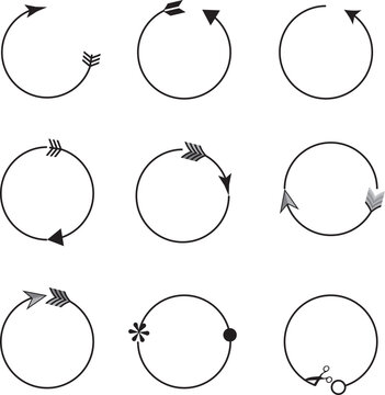set of arrows circles