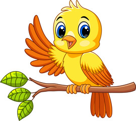 Cute bird on a tree branch  - 785950828