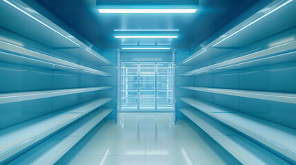 A very long, narrow room filled with towering shelves packed full of files, creating a winding maze of information and organization