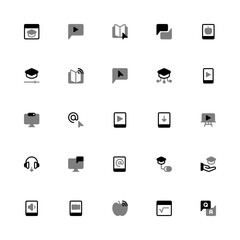 E-Learning Icon with Duotone Style. Online Education Icon Collection with Editable Stroke and Pixel Perfection