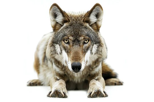 Portrait of a wolf isolated on a white background with clipping path