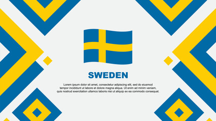 Sweden Flag Abstract Background Design Template. Sweden Independence Day Banner Wallpaper Vector Illustration. Sweden Template