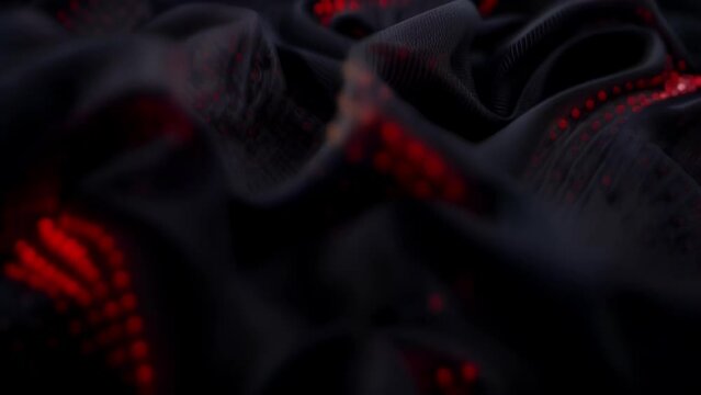 A closeup of a breathable fabric material used for posture correction with embedded electrodes to stimulate muscle memory.