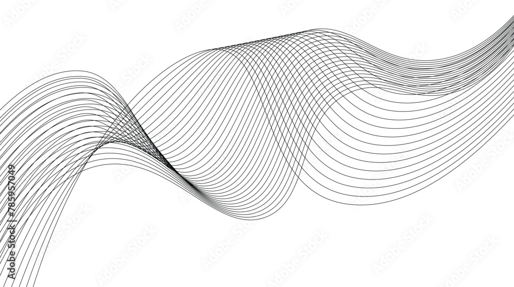 Poster abstract blue background glowing wave. shiny moving lines design element.