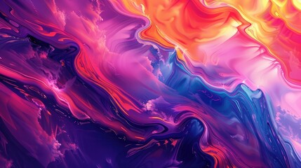 A cascade of vibrant hues melting into one another, creating a mesmerizing tapestry of abstract...