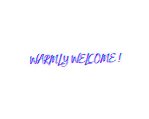 warmly welcome text vector design. This vector is isolated in white background