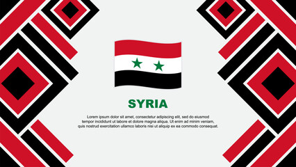 Syria Flag Abstract Background Design Template. Syria Independence Day Banner Wallpaper Vector Illustration. Syria - obrazy, fototapety, plakaty